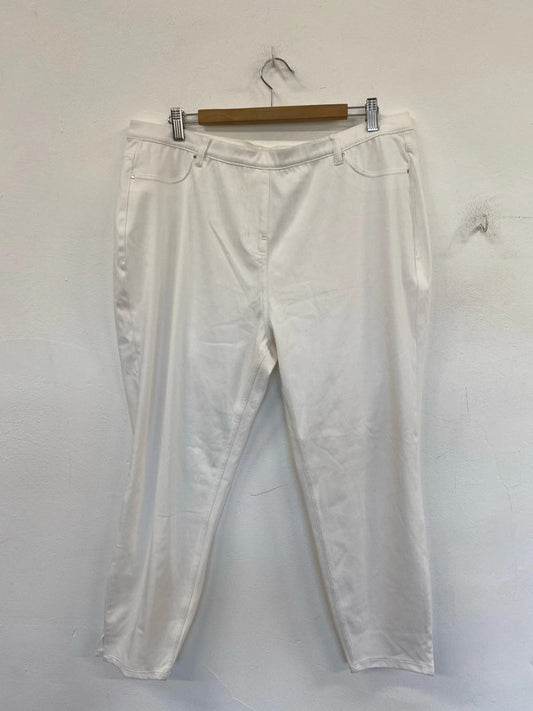 Next Stylish White Crop Denim Leggings UK 20 IM001