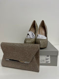 Stunning Carvela Kaci glitter  Heels & clutch bag  UK5 Bronze PP546