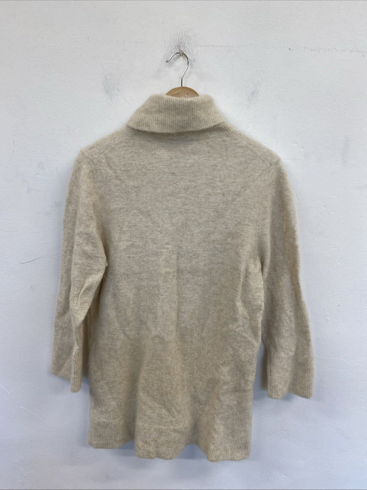 & Other Stories Cream Turtleneck Alpaca Blend Mini Dress Size M CJ001