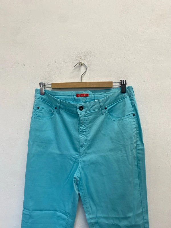 Stunning Oliver Phillips turquoise cropped jeans UK 16 LW005