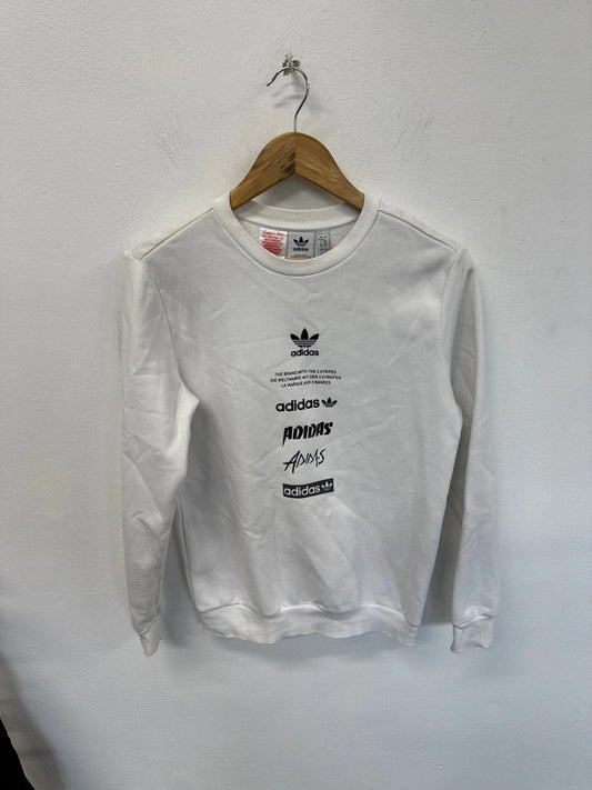 Classic Adidas 3-stripe sweatshirt white youth 13-14y NC001