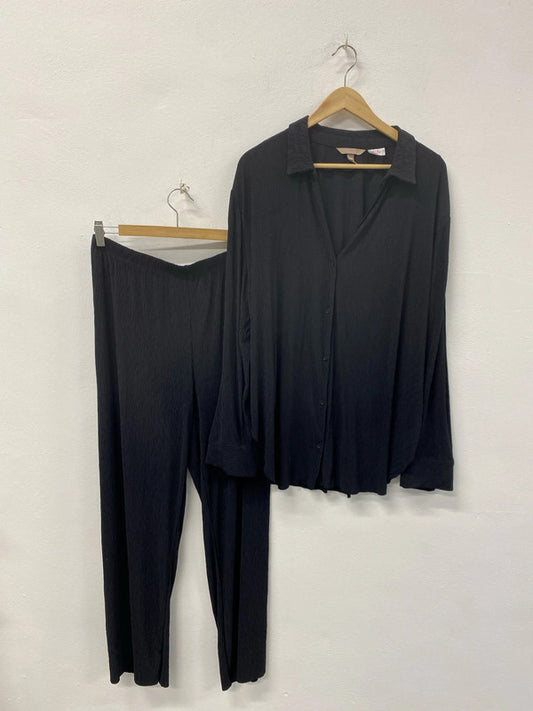 H&M Elegant Black Crepe Loungewear Cord Size M KS002
