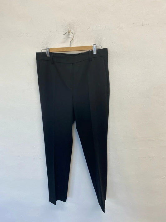 Lovely H&M black cropped office trousers UK 16 KM003