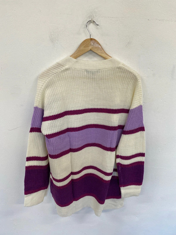 Stunning Studio striped purple cardigan Uk 12/14 NC001