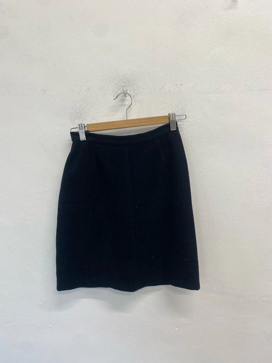Lovely Charlotte Halton black wool skirt vintage midi UK 12 MM005