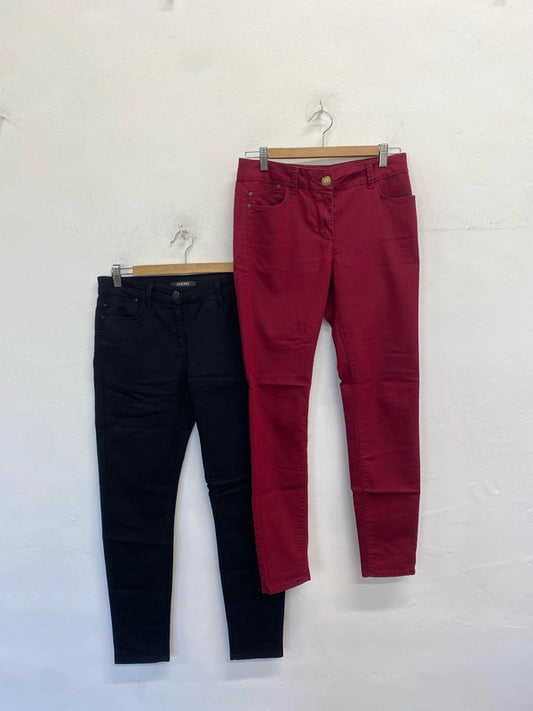 Gorgeous duo of Jeggings M&Co black burgundy UK 10 SW001