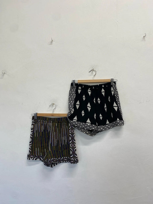 Lovely duo of h&m patterned shorts UK 8 #2 RF001