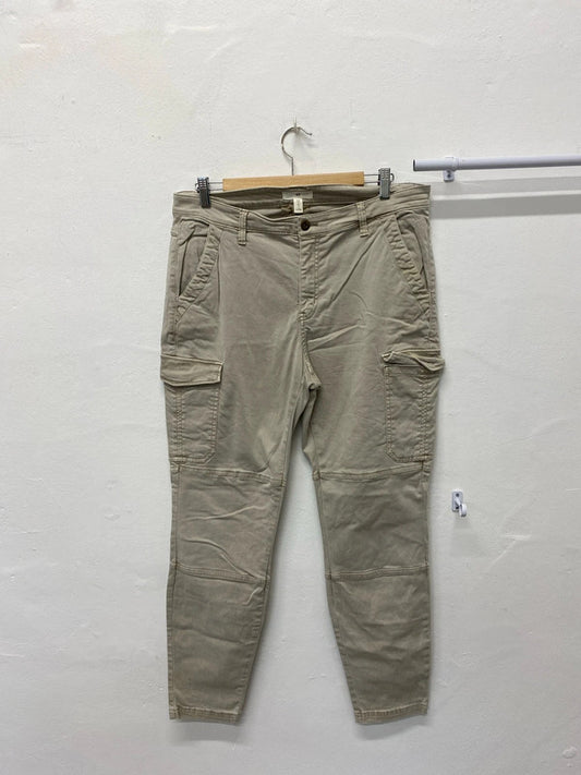 Fabulous H&M stone Cargo skinny trousers Uk16/18 KM003