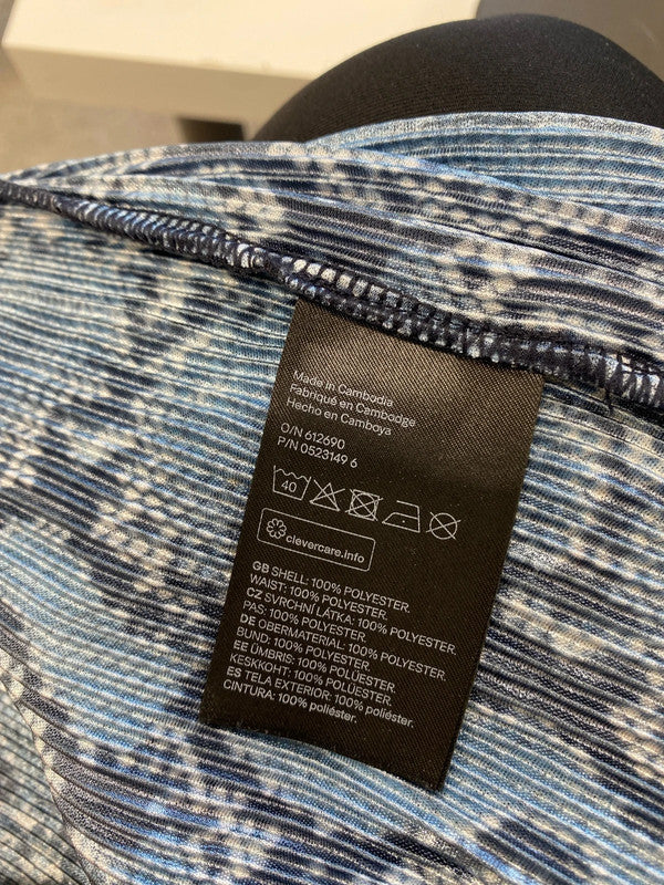 Gorgeous h&m blue snakeprint midi pleated dress UK M JM005