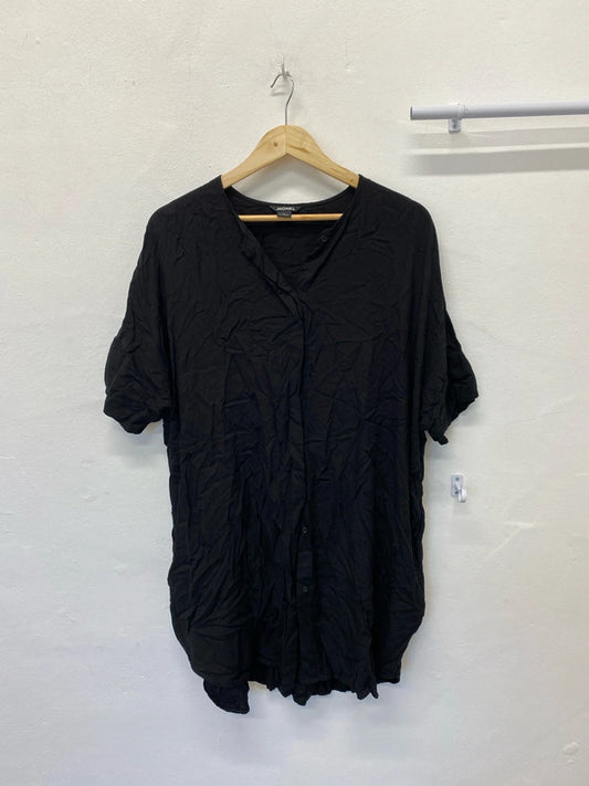 Fabulous Monki black tunic blouse UkS oversized arty boho IM001