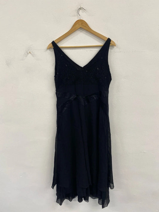 Stunning 1970 Féraud silk evening dress uk 12 AW002