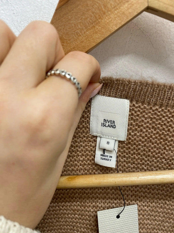 Lovely river island rose knit v neck wrap knit jumper UK 8 KM004