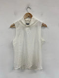 French Connection Chic Ivory High Neck Top Size M NN001