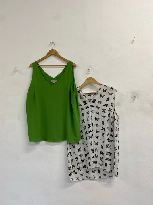 Lovely duo of camis colourful pattern anthology george UK 20 LK006 #124