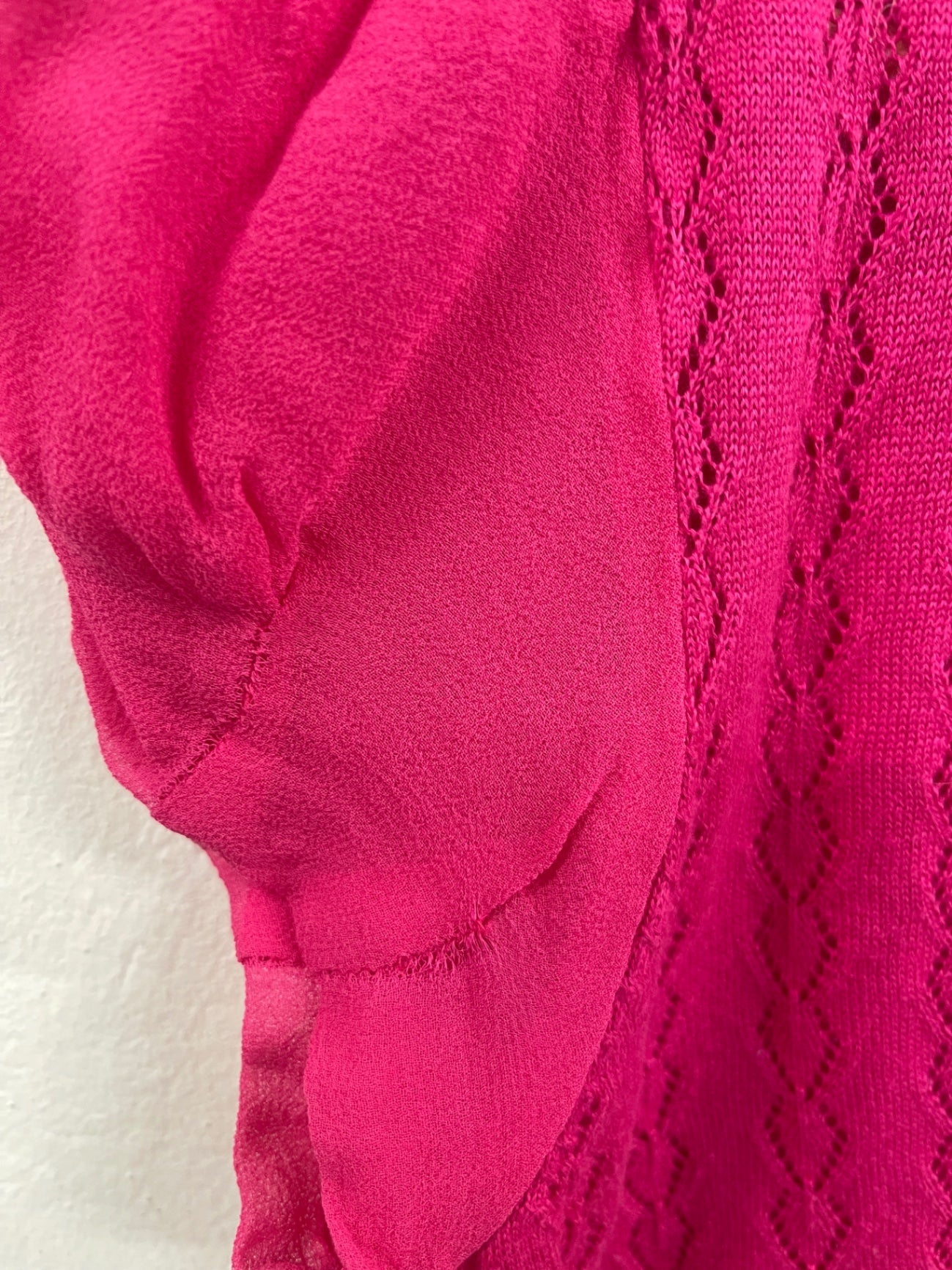Fabulous Ted Baker crochet cotton & silk Jumper Uk8 Pink Size 1 KC528