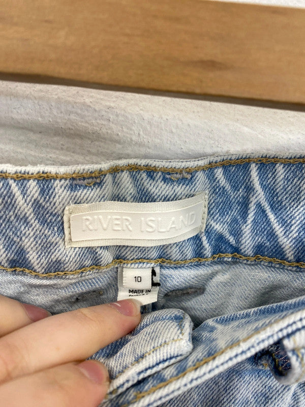 River Island Trendy Light Blue Boyfriend Jeans UK 10 LN001