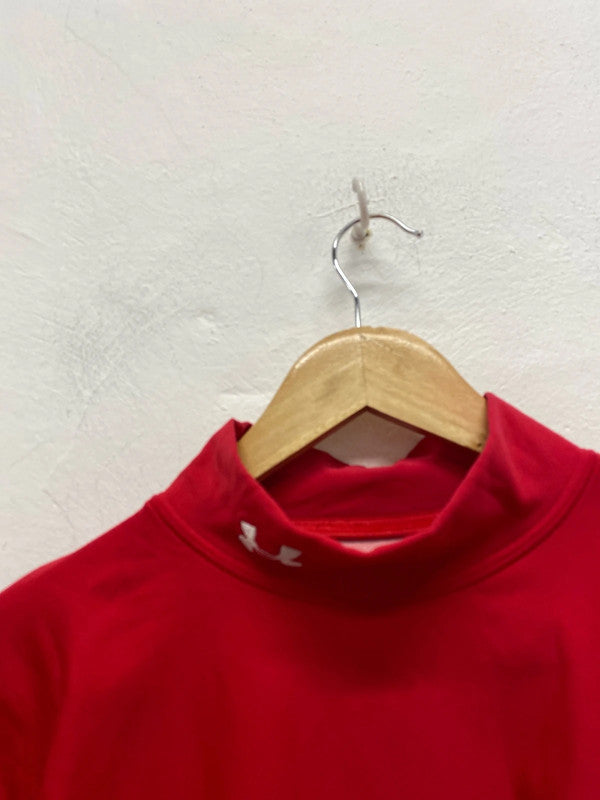 Classic men’s Underarmour Red high neck cold gear top UkXL LD003