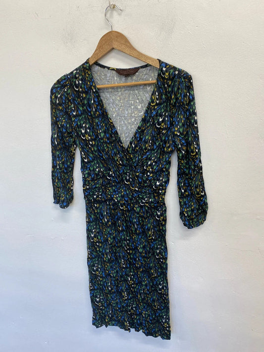 Fabulous Great Plains peacock feather dress UkM jersey LW005