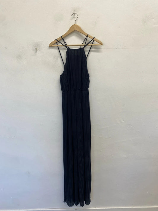 Stunning next navy pleated midi jumpsuit cross shoulder UK 10 MB001