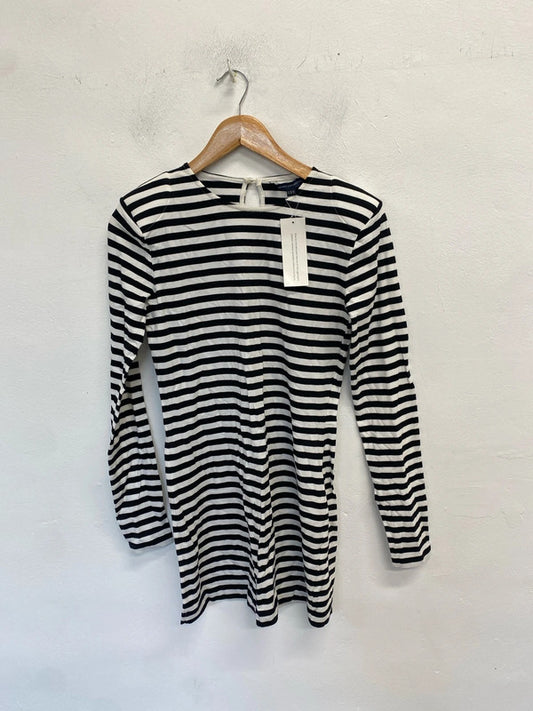 Lovely French connection stripe black white dress new with tags UK 12 NN001