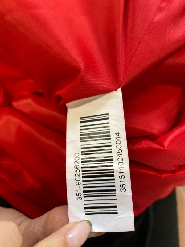 Lovely amitie red frill zip midi coat UK M MW001