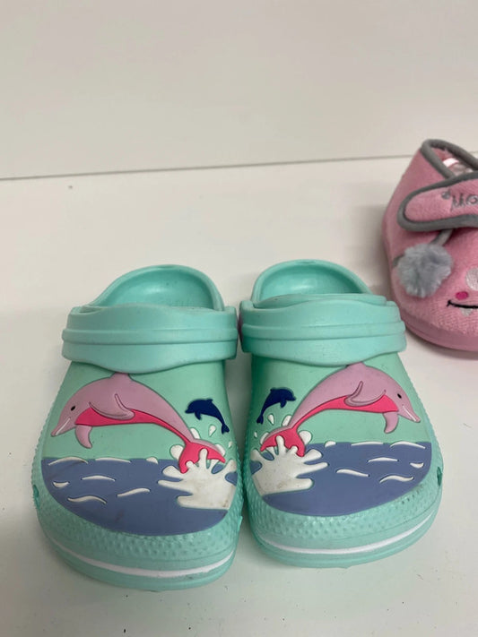 Fab duo of Girls slippers size 6 M&S pink #12 LN001