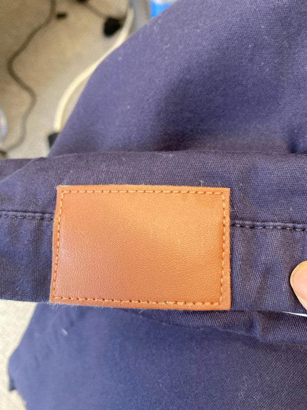 Fabulous Dark Blue tapered trousers side zip Uk10 New GK002