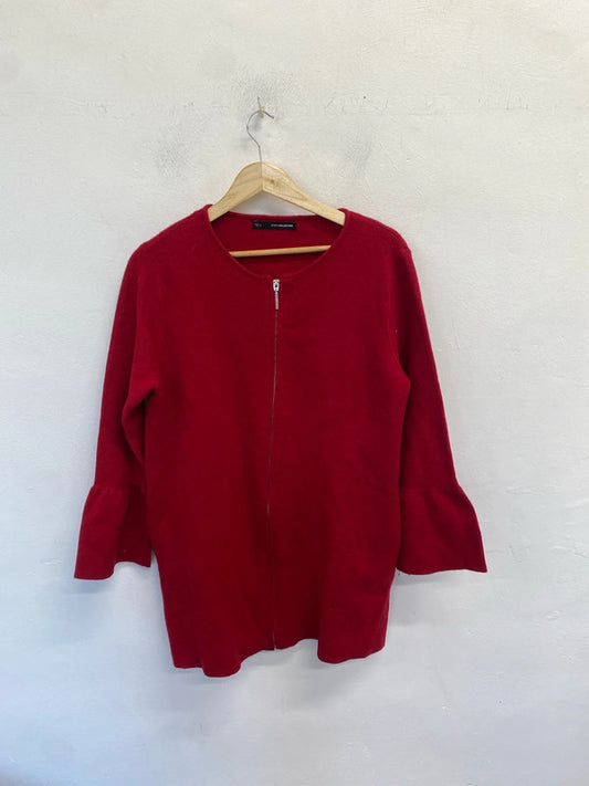 Lovely sfera collection red zip middle midi dress UK L MW001