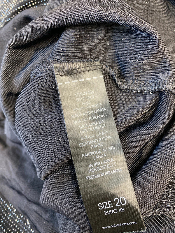 Fabulous simply be sparkly black cold shoulder top Uk20 RM002