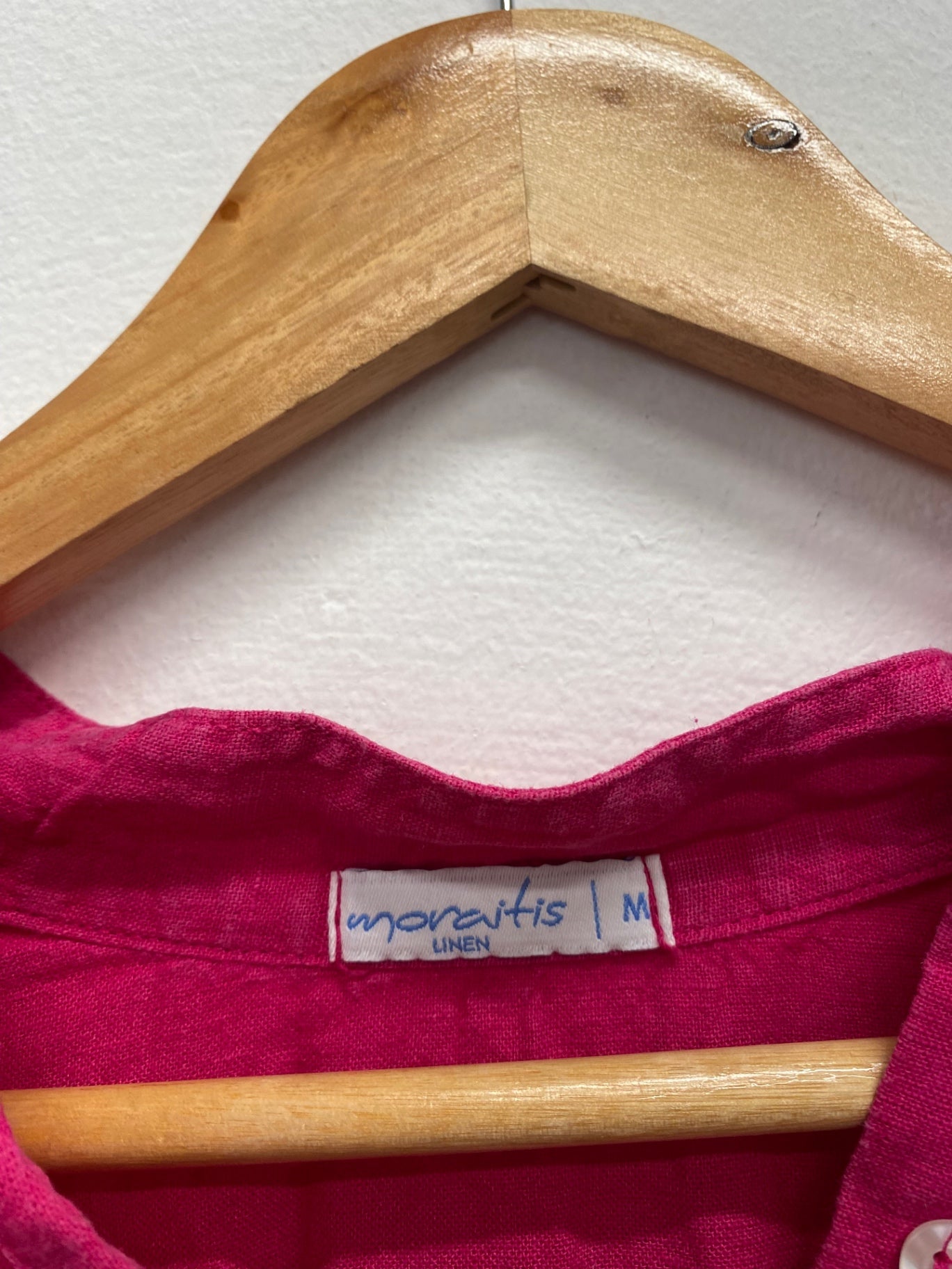 Stunning moraitis Tunic shirt Uk 10 Pink linen SO560
