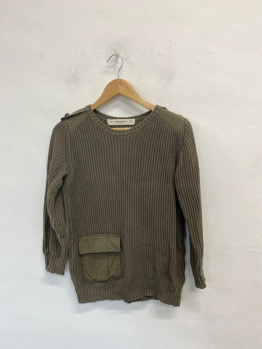 Lovely zara khaki knit jumper UK A JB001