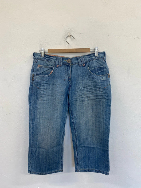 George Y2K Vibes Slouch Boy Fit Crop Jeans UK 12 SW001