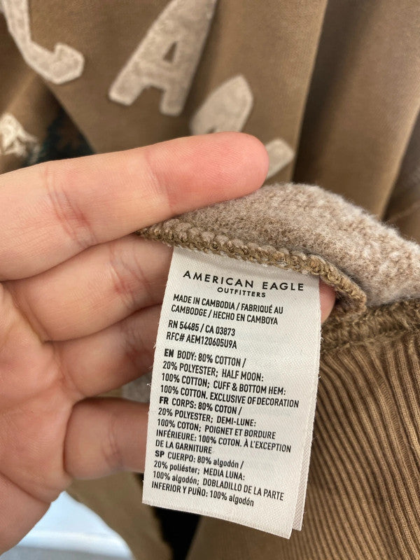 American Eagle Cozy Brown Oversize Sweatshirt Size M PJ001