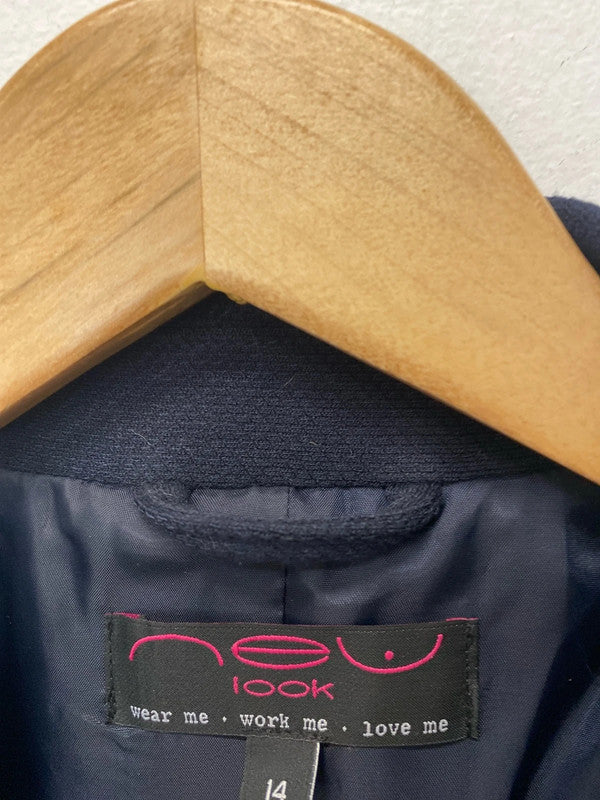 Fab New Look textured navy blazer Uk14 classic AO001