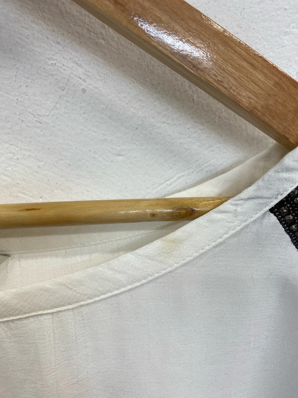 Next Elegant Ivory Rhinestone Detail Blouse UK 16 WS001