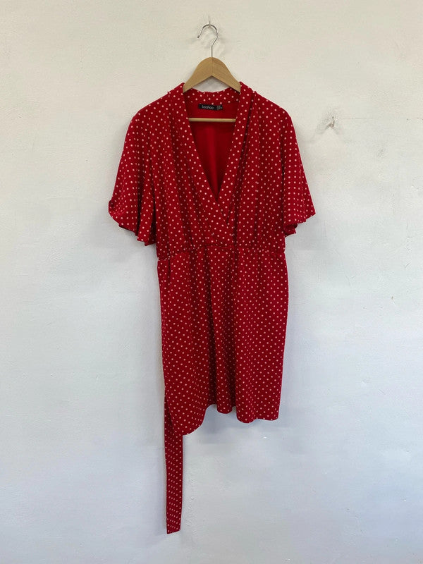 Stunning Boohoo polka dot mini dress uk 22 NC001