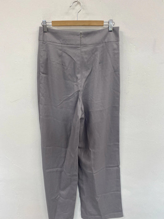 Boohoo Chic Lavender Grey Wide Leg Trousers UK 12 MS002