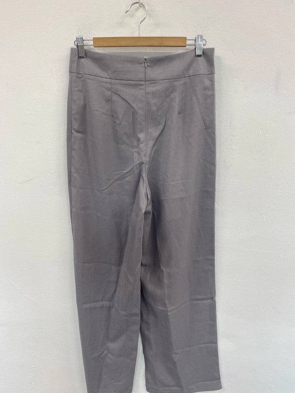 Boohoo Chic Lavender Grey Wide Leg Trousers UK 12 MS002