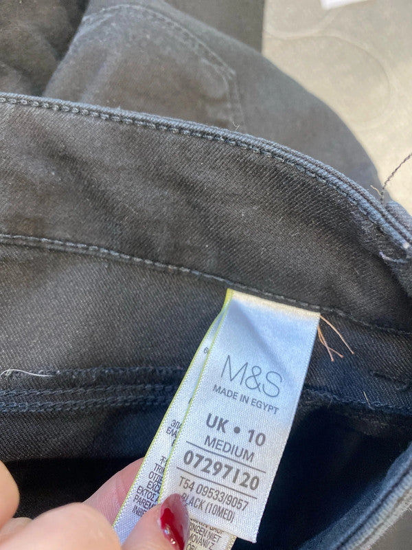 Gorgeous duo of Jeggings M&Co black burgundy UK 10 SW001