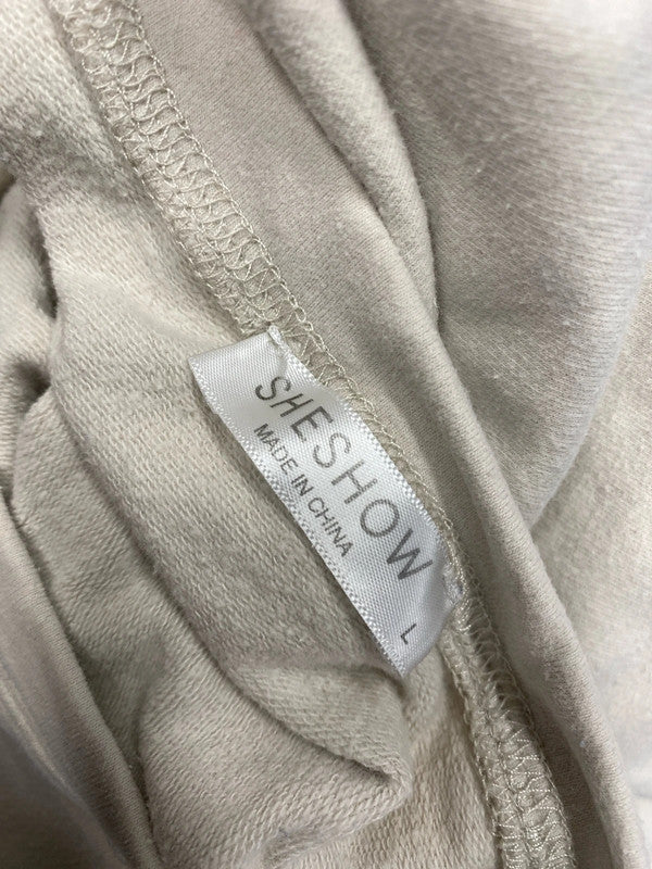 Lovely Sheshow cream bossmom jumper crew neck UK L VW001