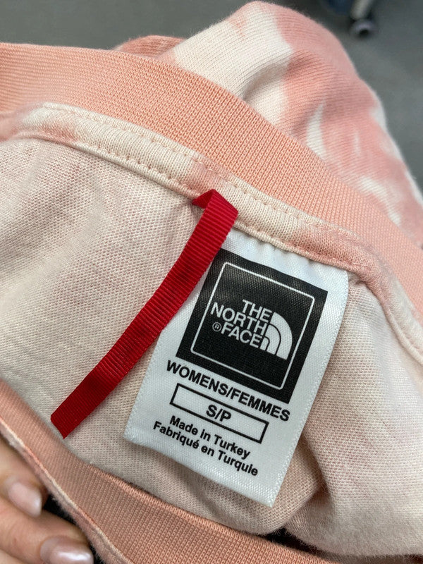 Lovely the north face pink white tie dye crop top UK S JB001