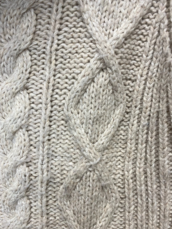 Abercrombie & Fitch Stylish Beige Chunky Knit Jumper Size M KM005