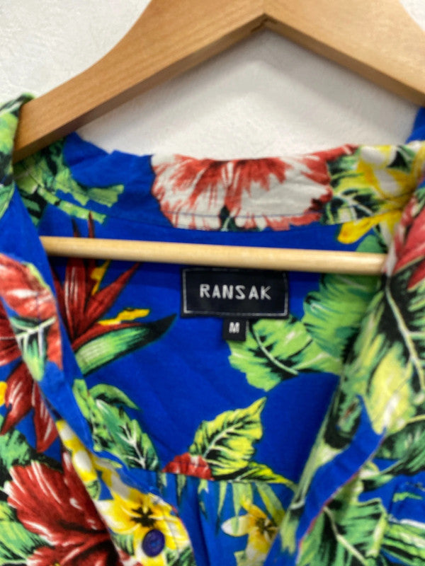 Fabulous ransak men’s blue Hawaiian shirt UK M NC001