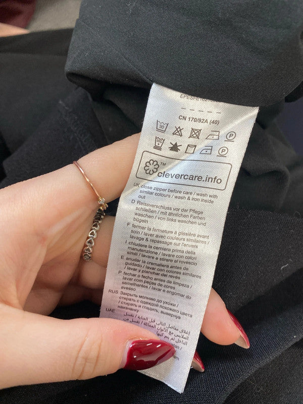 Gorgeous edc formal office wear zip pocket midi black dress UK 12 LB010