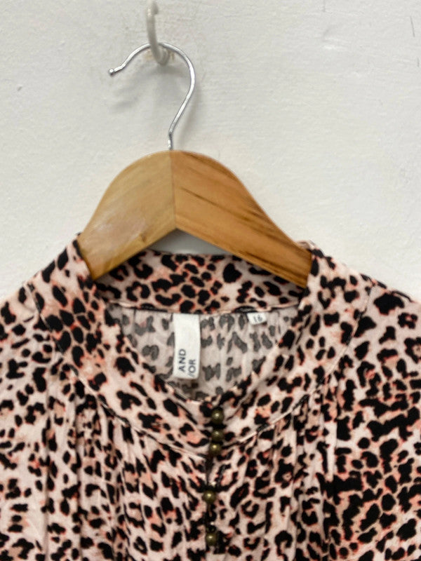 Fabulous And Or John Lewis pink leopard print Uk16 KN003