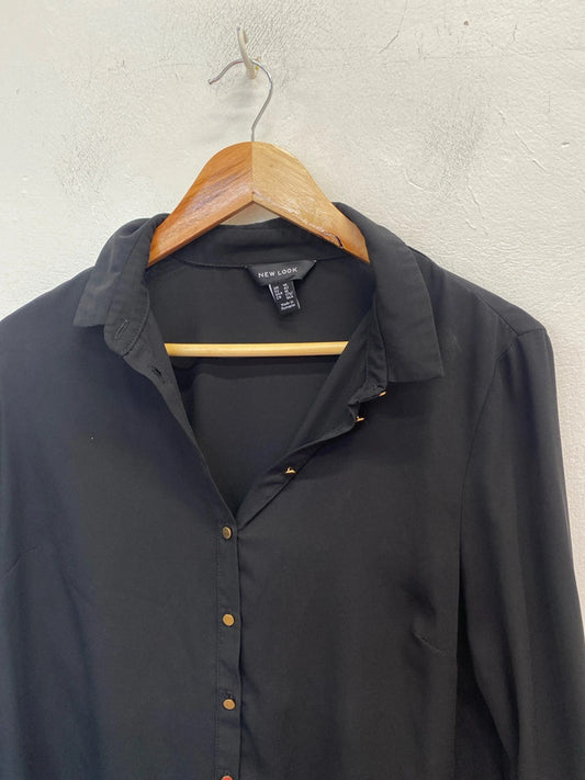 Lovely new look lightweight black blouse UK 14 PJ001