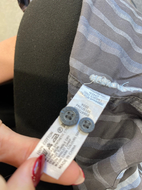 Fabulous men’s Jasper Conran blue grey striped shirt UK L AG005