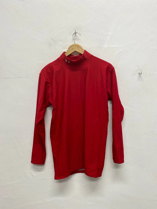 Classic men’s Underarmour Red high neck cold gear top UkXL LD003