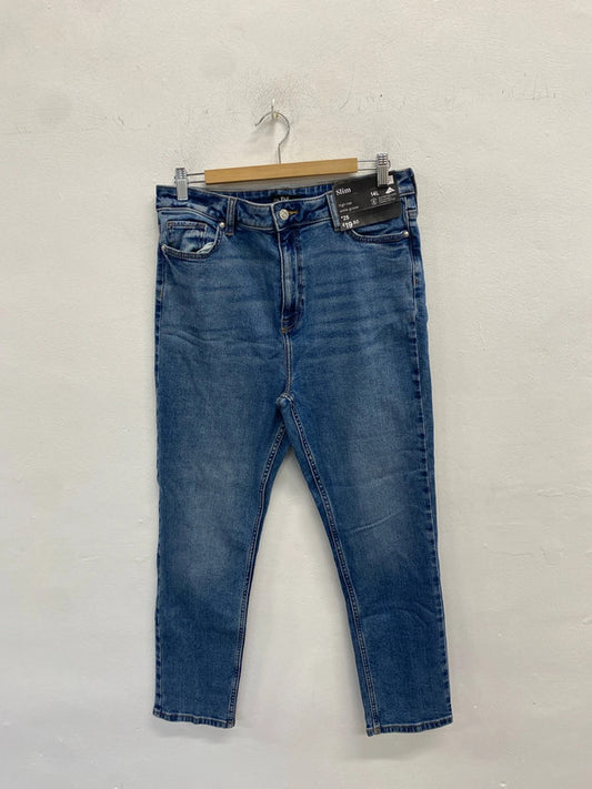 Lovely F&F slim high rise ankle grazer jeans UK 14 L JW002