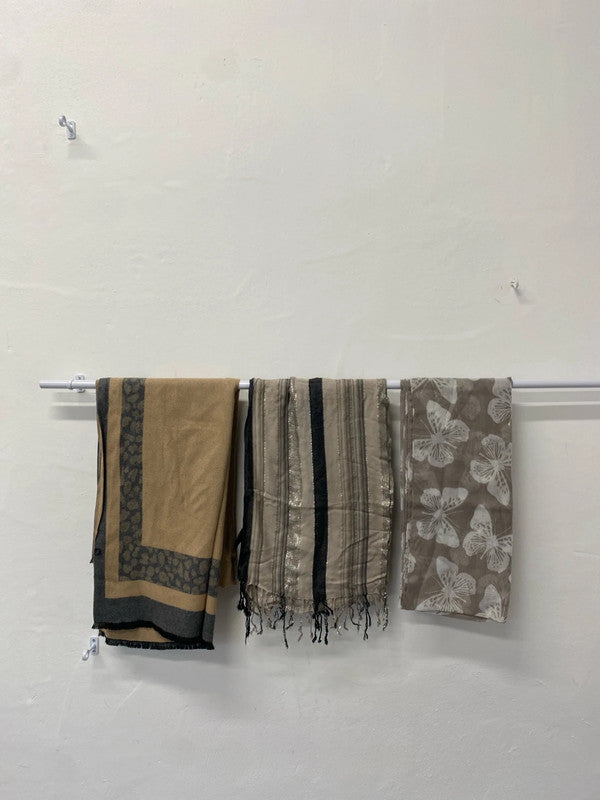 Lovely trio of scarves patterned cosy one size #45 LD003